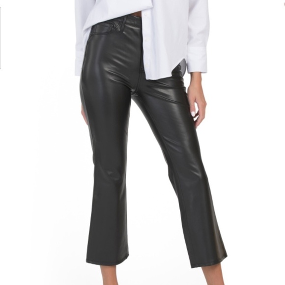 SEVEN7 Faux Leather Cropped Black Pants New with tag Size US 16 - Picture 1 of 4